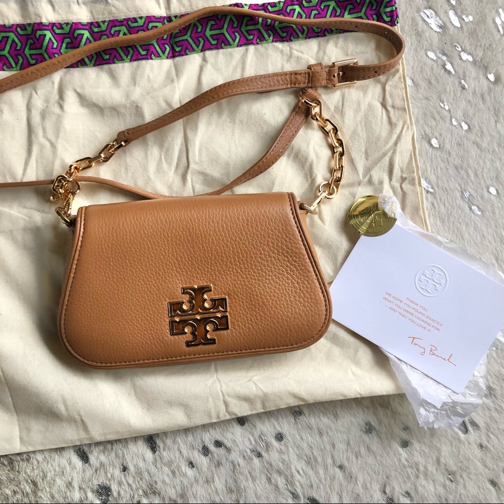 TORY BURCH Britten Mini Clutch Crossbody Bag Bark